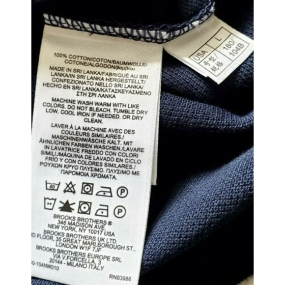 NWOT Brooks Brothers Slim Fit Performance Polo Shirt Men's Blue Flag Size L - Picture 4 of 5